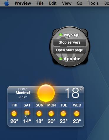 Mamp Dashboard widget